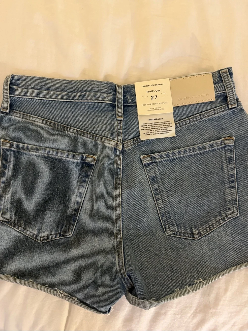 Citizens of Humanity Light Blue High-Rise Denim Shorts - Picture 3 of 3